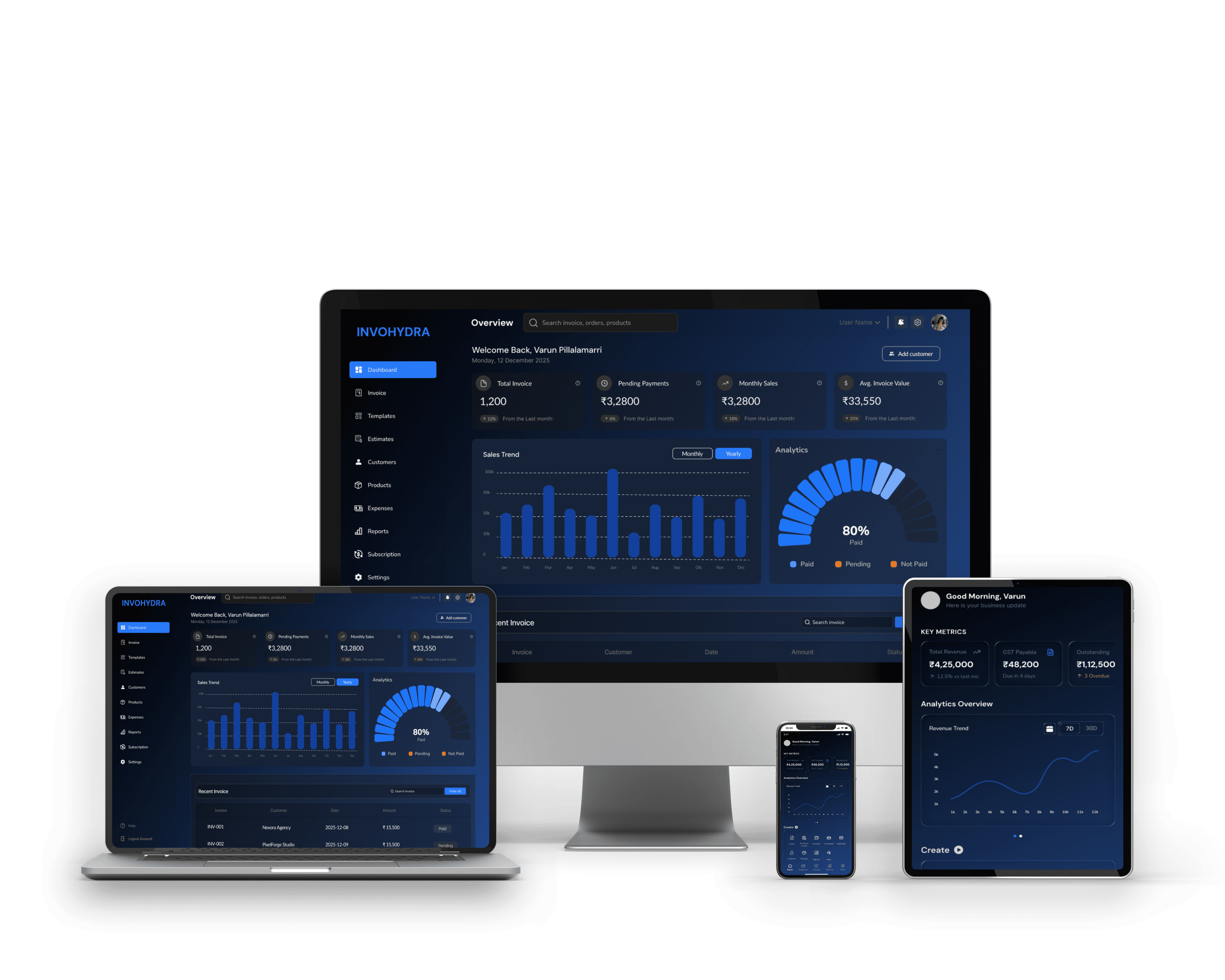 InvoHydra Dashboard Preview